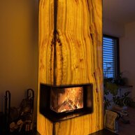 Onyxový podsvícený krb - materiál vanila